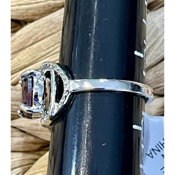 NWT Cushioned Garnet On Rhodium Plating Ring Size 9.75 Mob Wife Statement - Picture 8 of 10